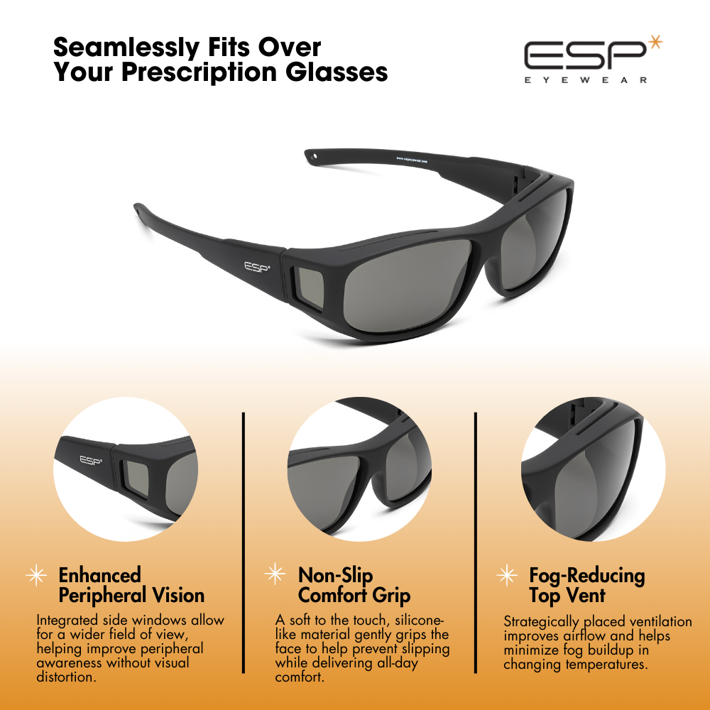 Over the Glasses Polarized Collection - Smooth Comfort Brown Frame - (S/M)